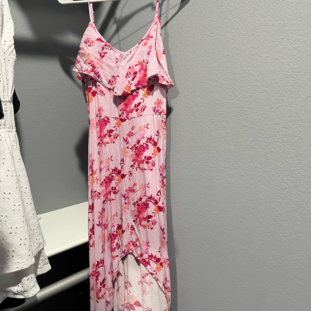 Cold shoulder high low dress